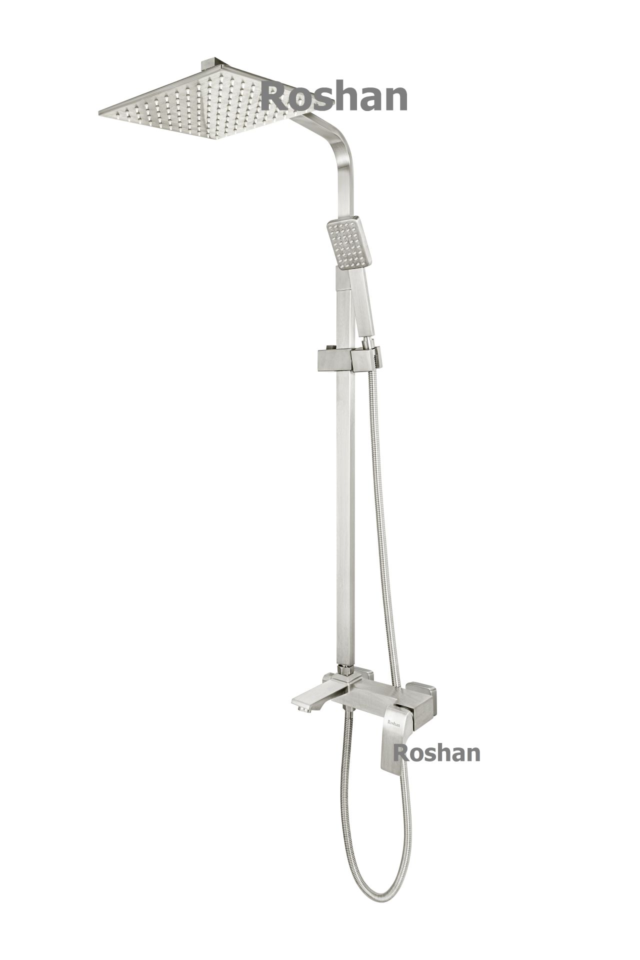 Bộ sen cây inox mờ Nóng Lạnh Roshan Basic R204