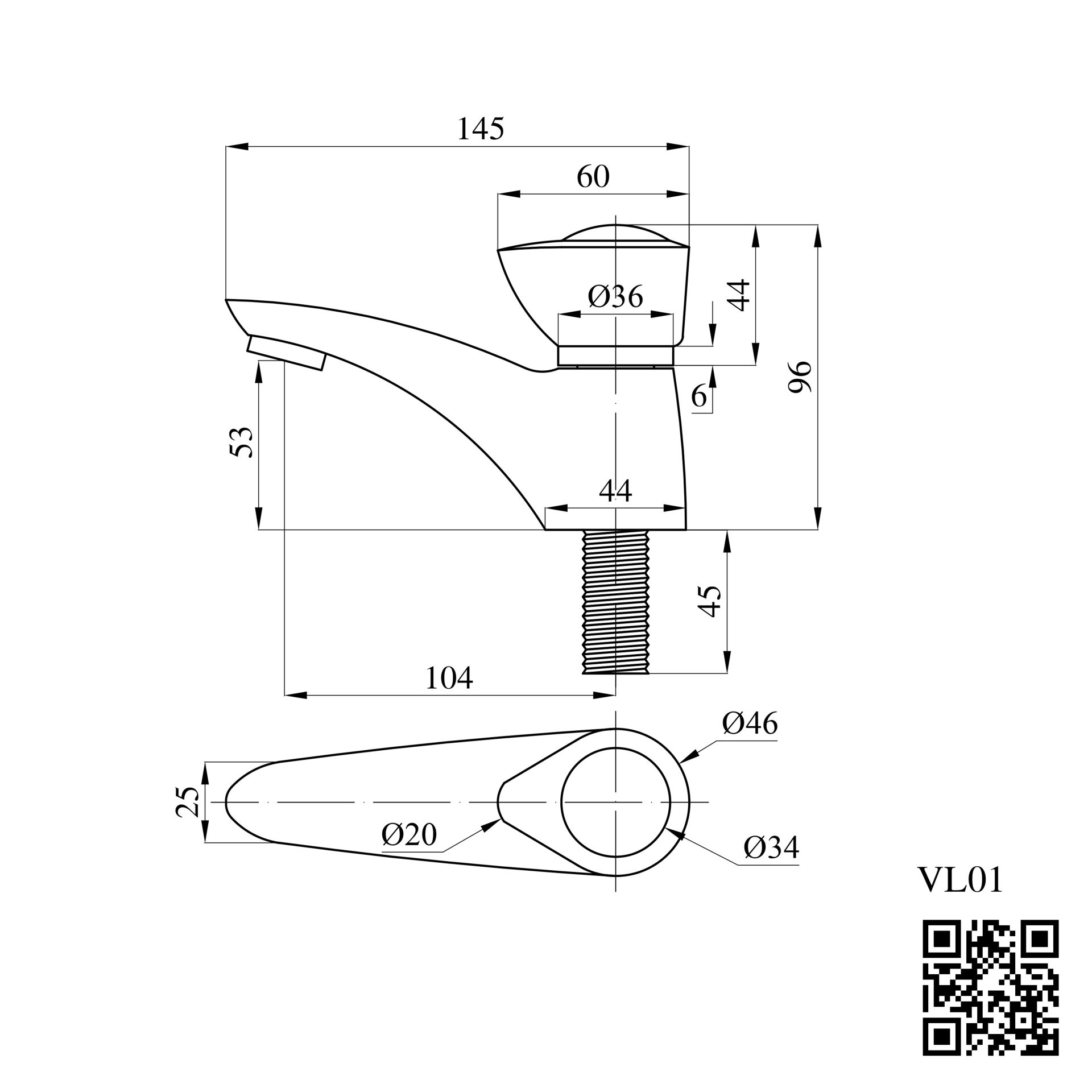 Vòi lavabo lạnh Roshan Premium RVL01