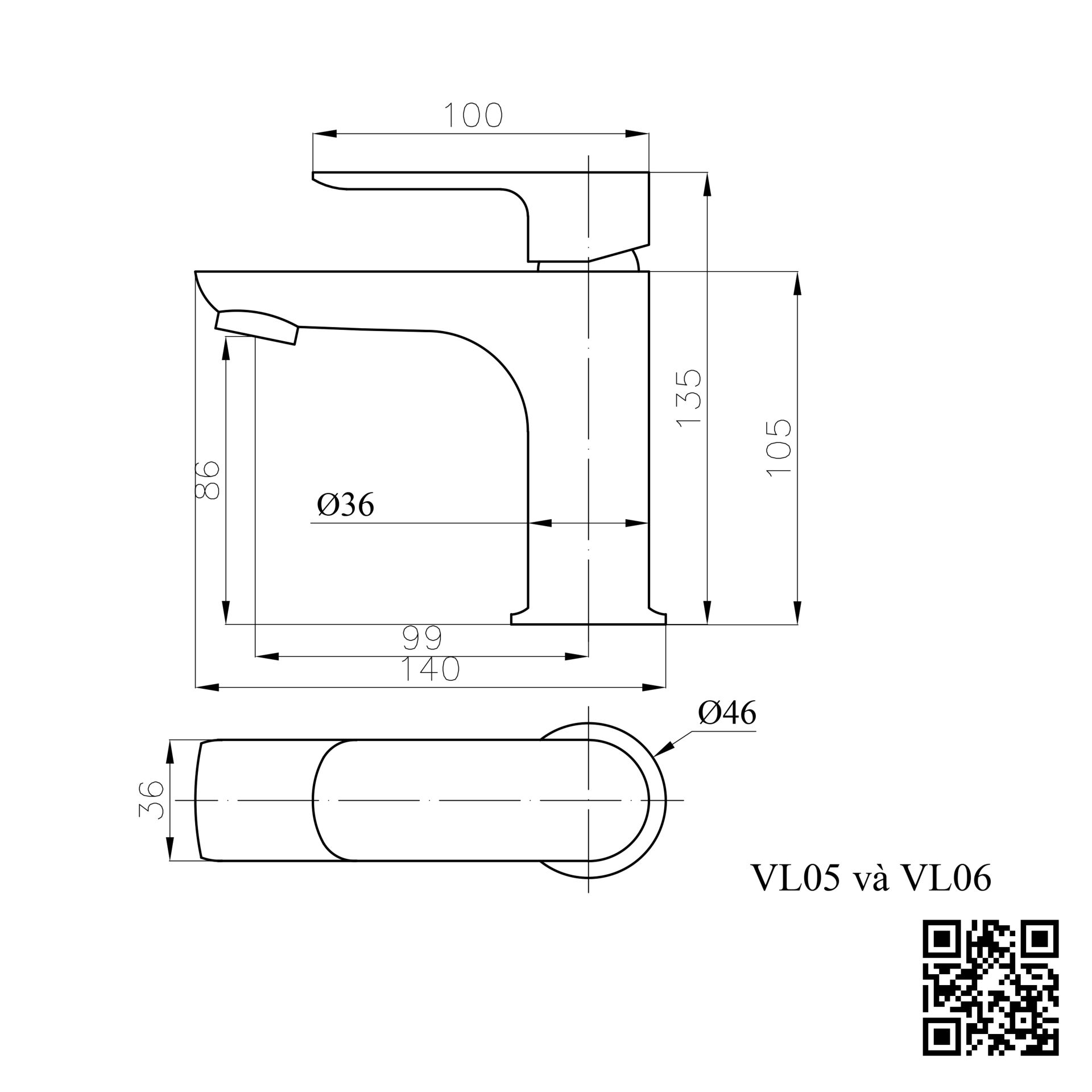 Vòi lavabo nóng lạnh Roshan Premium RVL06